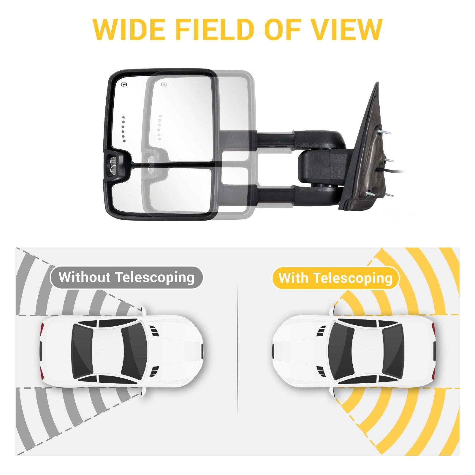 2014-2018-Silverado-Suburban-Avalanche-Tahoe-Sierra-Yukon-Basic-Towing-Mirrors-clear-lens-BC-SD-telescopic