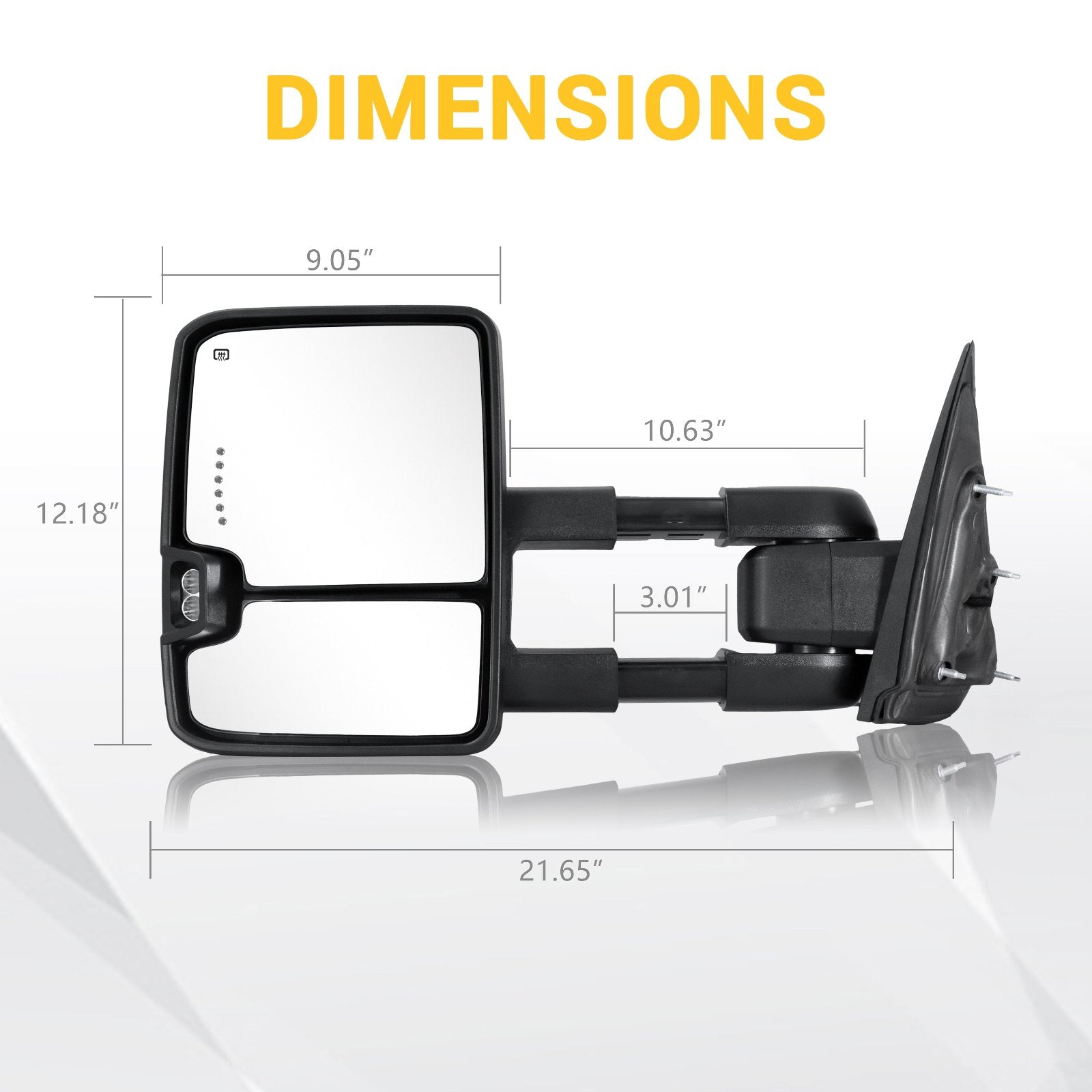 Custom Extendable Telescopic Towing Mirror for 2014 - 2019 CHEVY Silverado GMC Sierra etc.