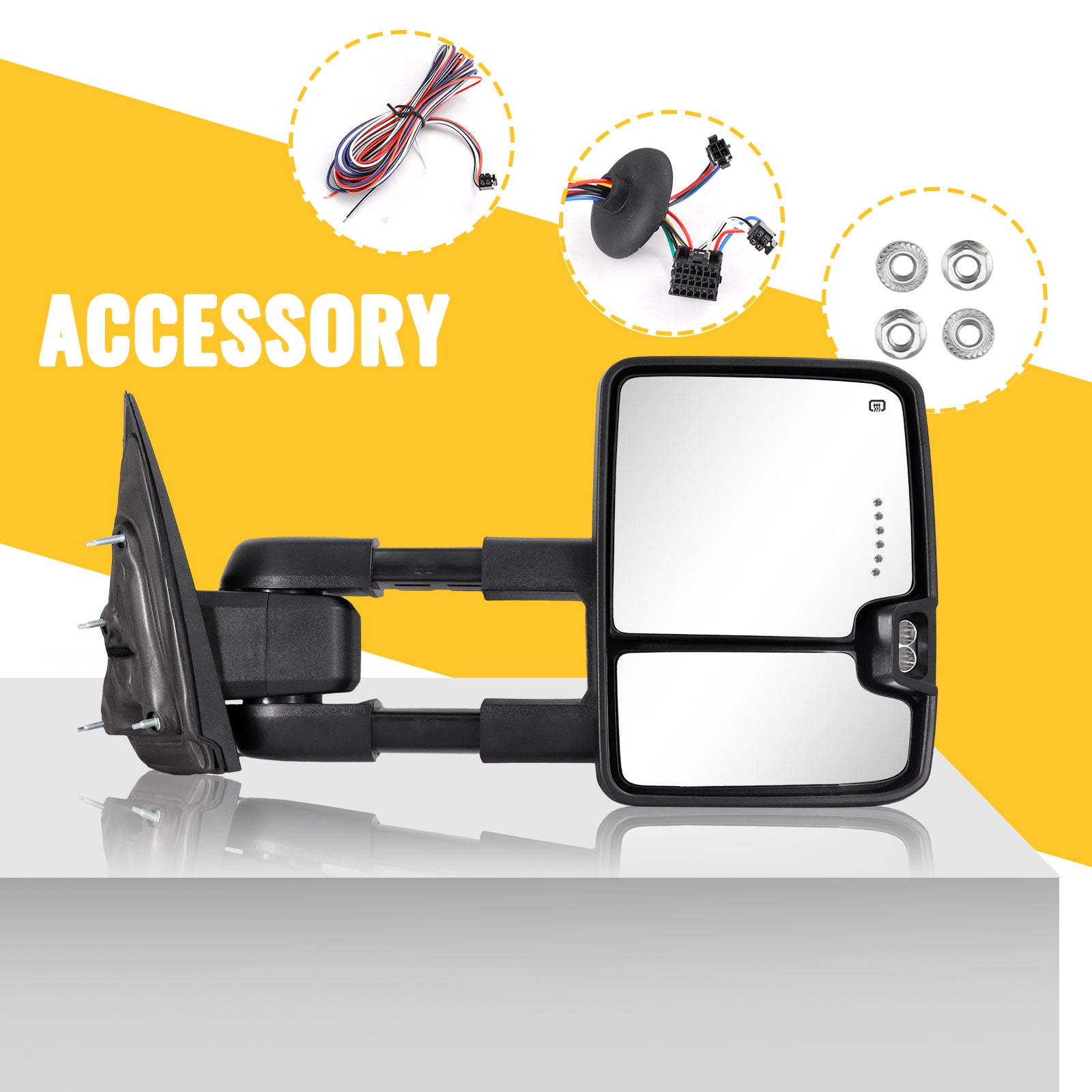 Custom Extendable Telescopic Towing Mirror for 2014 - 2019 CHEVY Silverado GMC Sierra etc.