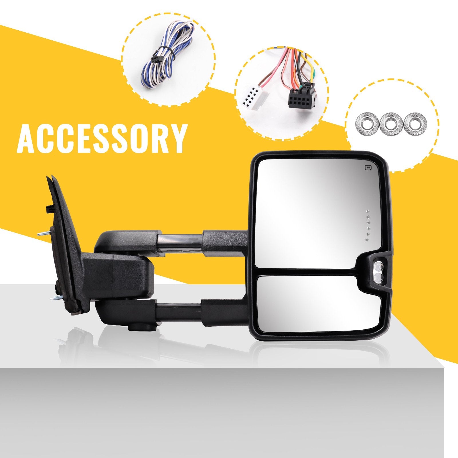 Towing Mirrors for 2009-2018 Dodge Ram 1500 2500 3500 Extendable Telescopic Multifunction