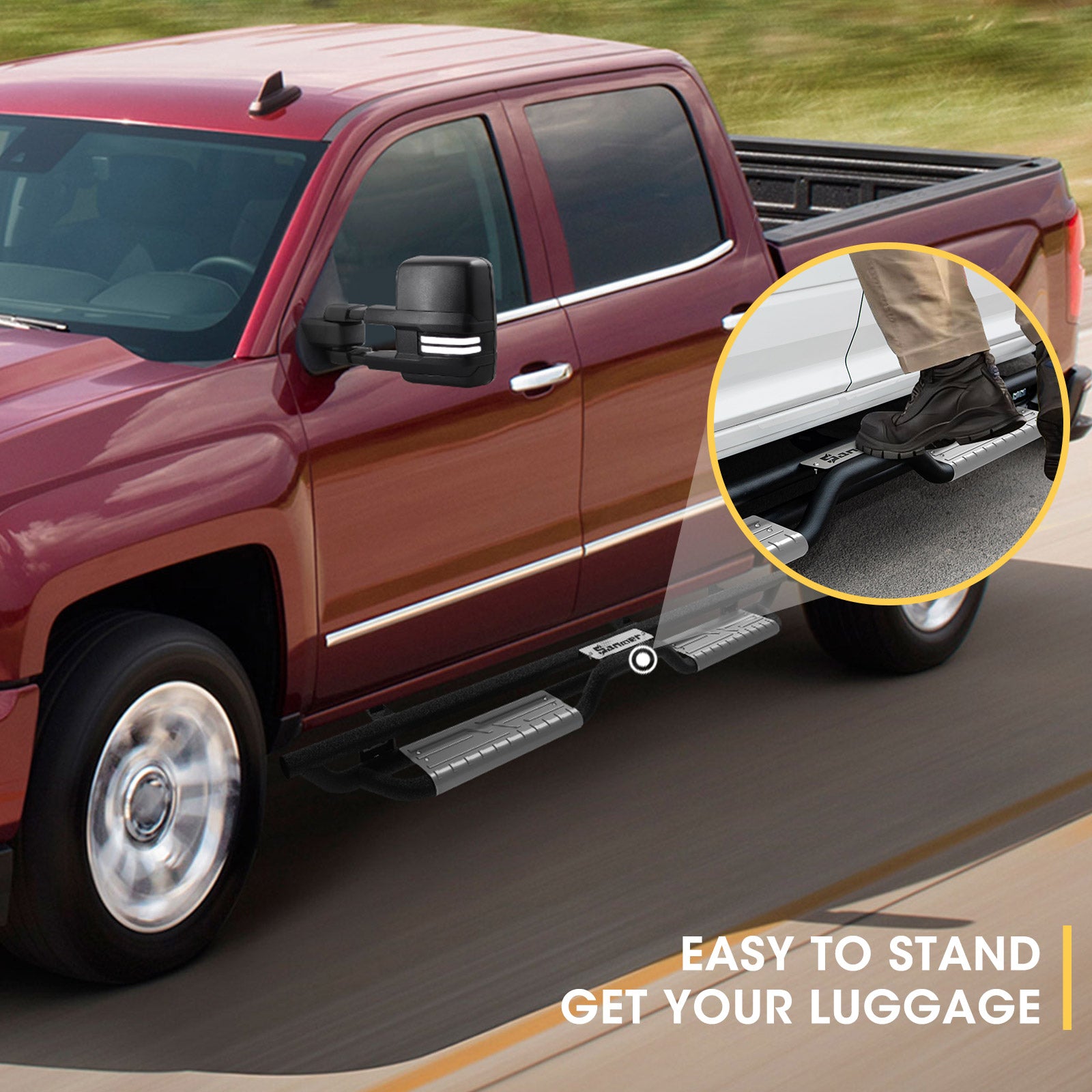 Sanooer-New-Gen-Running-Boards-for-2007-2018-Chevy-Silverado-Sierra-Crew-Cab-Sliver-easy-to-stand