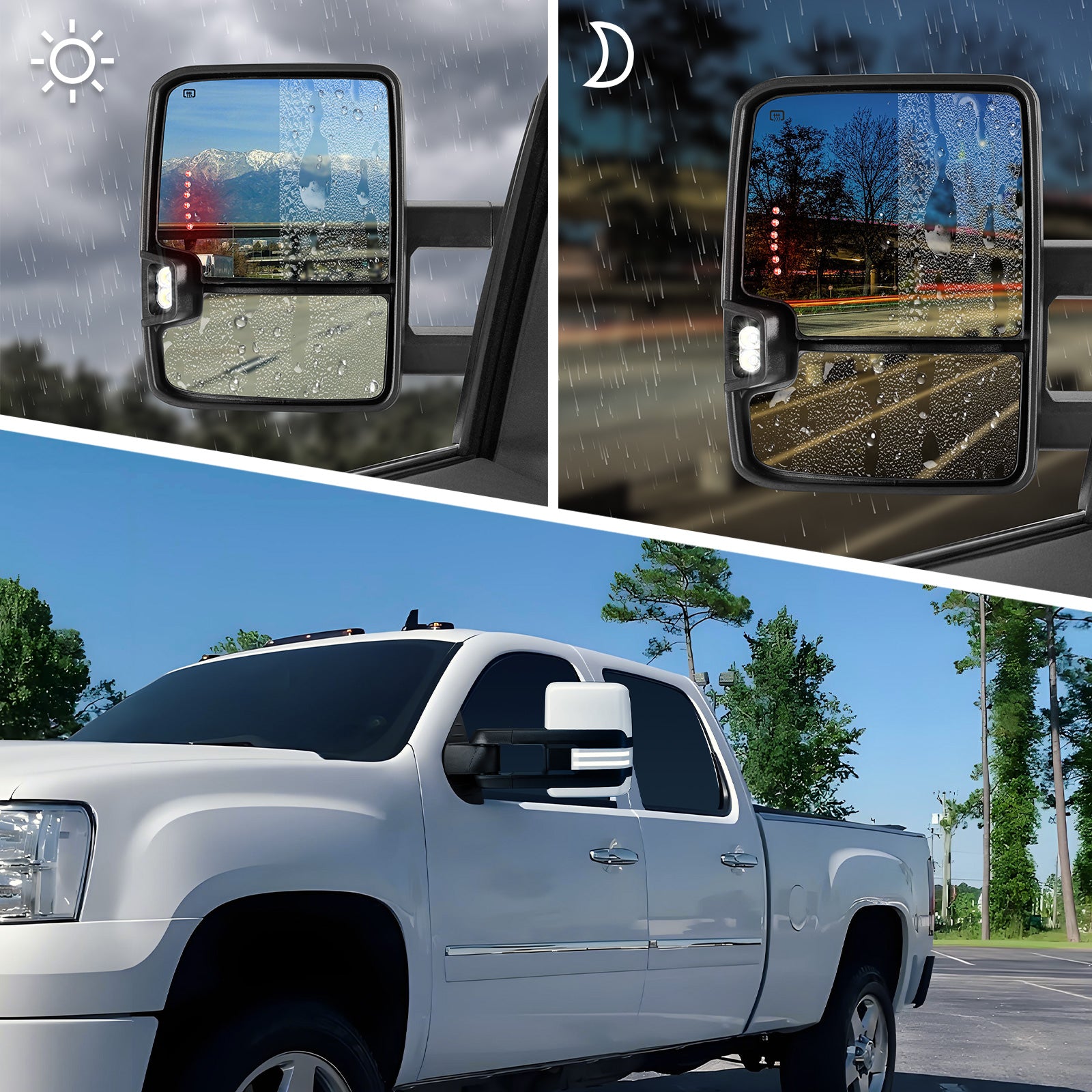 New-Design-Custom-Extendable-Telescopic-Towing-Mirror-for-2007-New-body-2013-Chevy-Silverado-GMC-Sierra-white-display