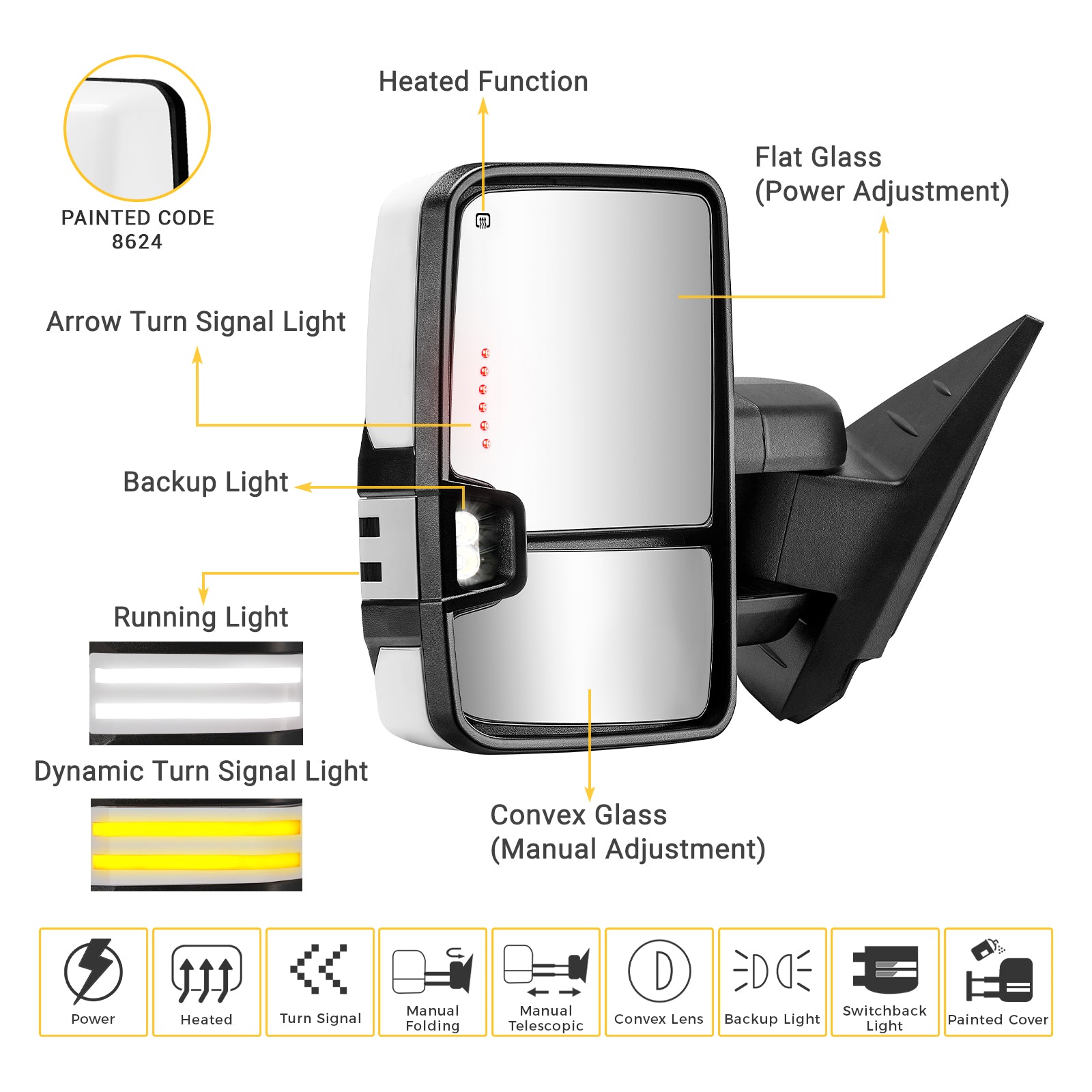 New-Design-Custom-Extendable-Telescopic-Towing-Mirror-for-2007-New-body-2013-Chevy-Silverado-GMC-Sierra-white-functions