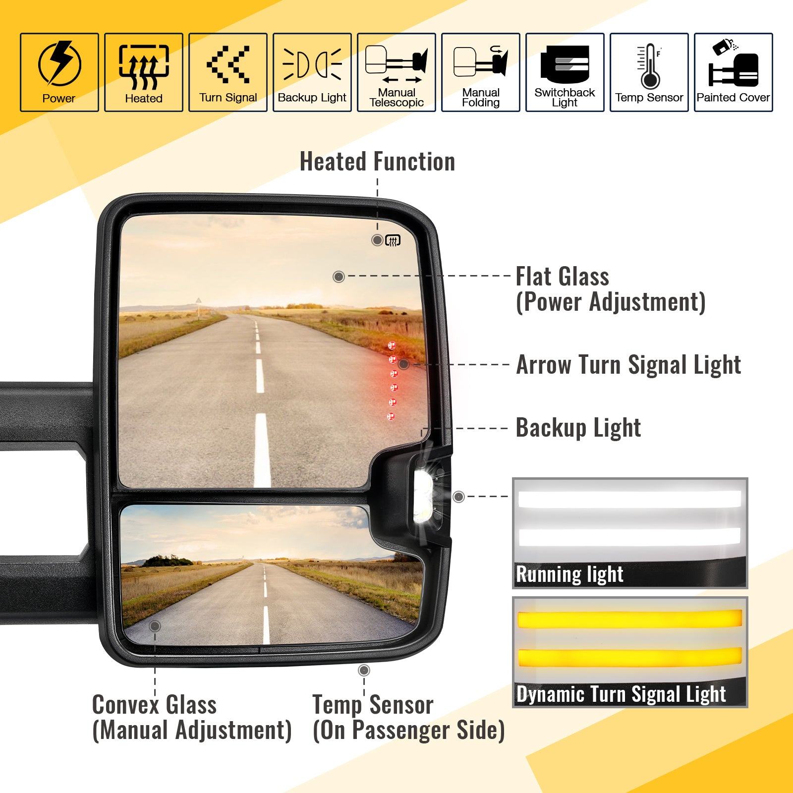 New-Design-Custom-Extendable-Telescopic-Towing-Mirror-for-2014-2019-CHEVY-Silverado-GMC-Sierra-white-functions