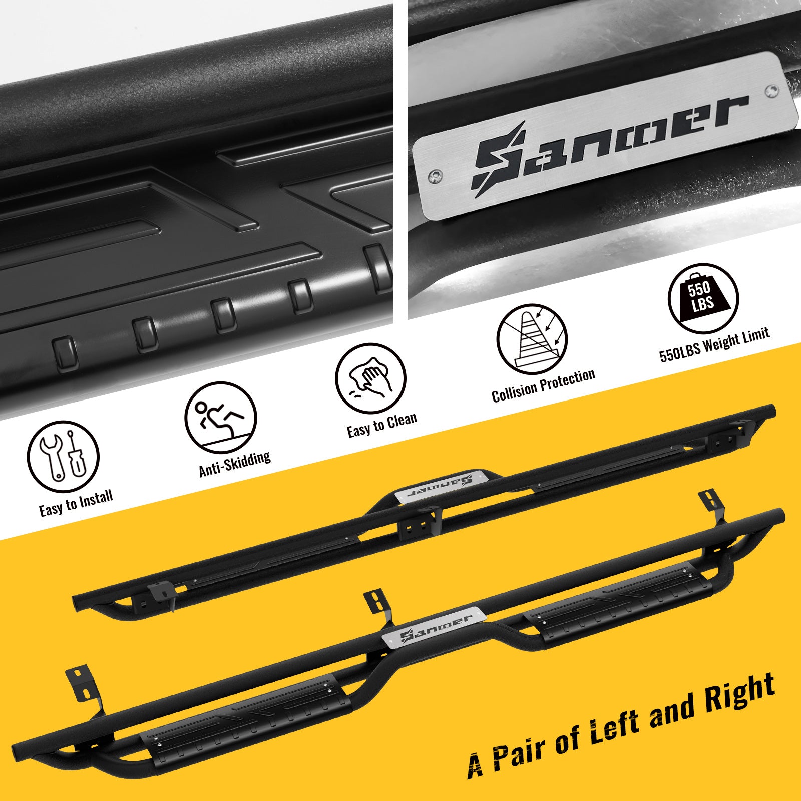 Sanooer-05-23-Toyota-Tacoma-double-cab-Running-Boards-black-detail