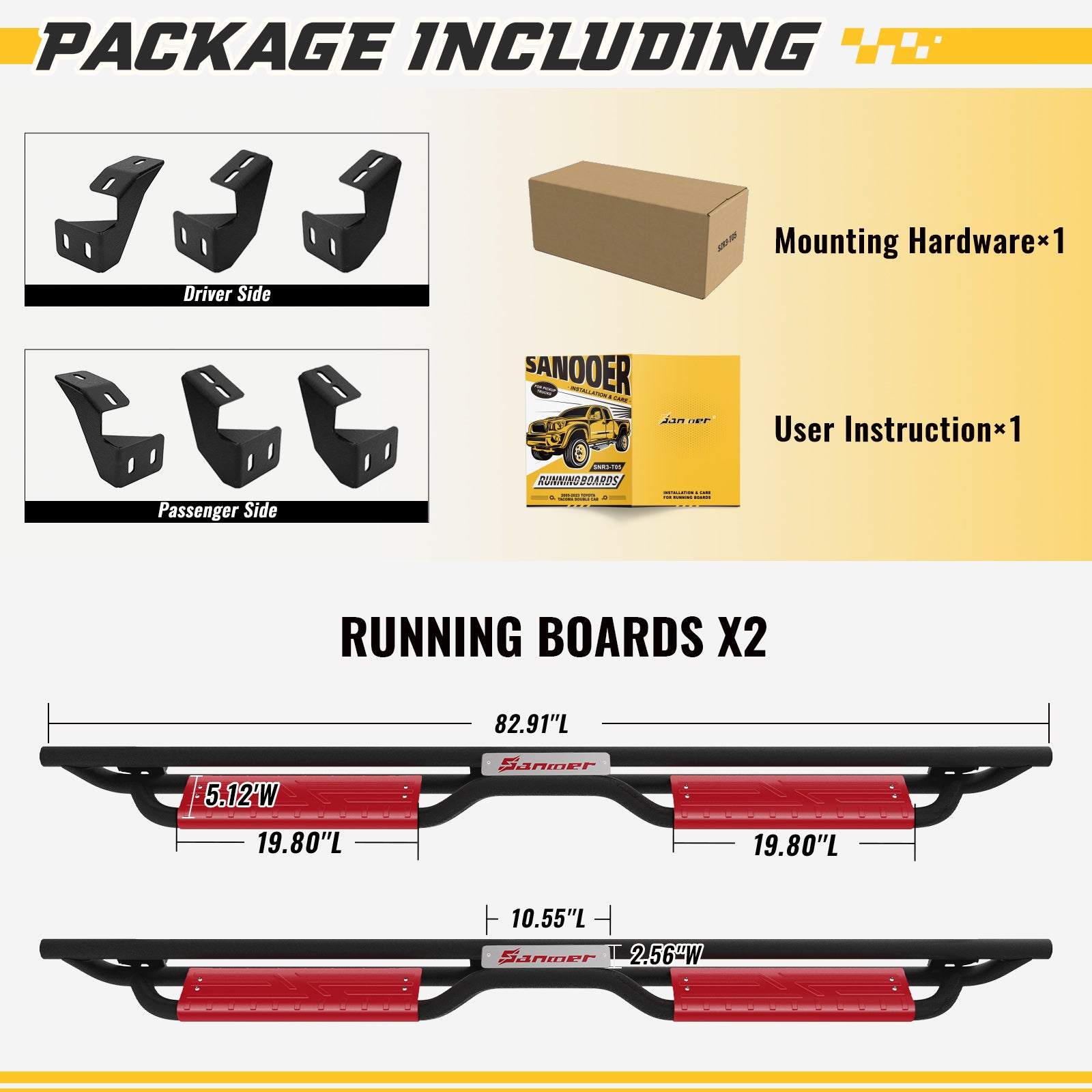 Sanooer-05-23-Toyota-Tacoma-double-cab-Running-Boards-red-package-including-size