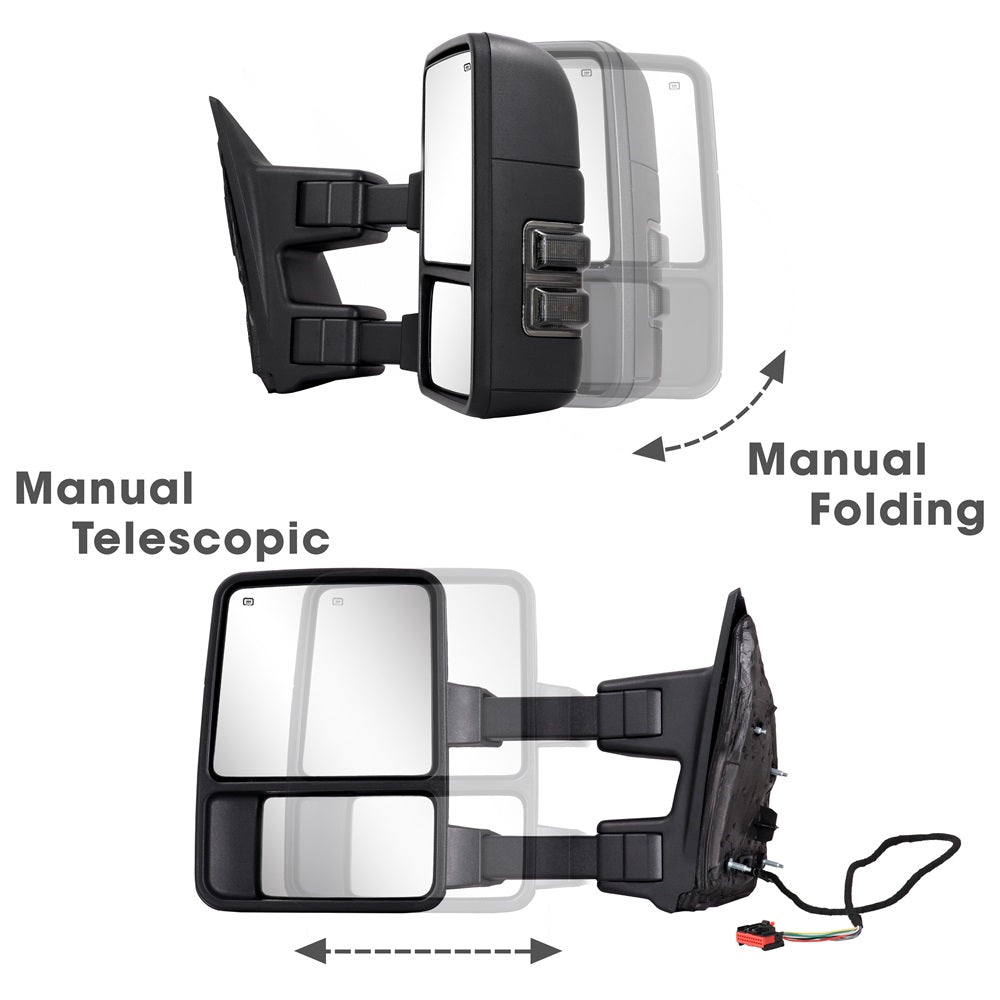 Extendable Telescopic Towing Mirrors for F250 F350 F450 F550 Super Dut