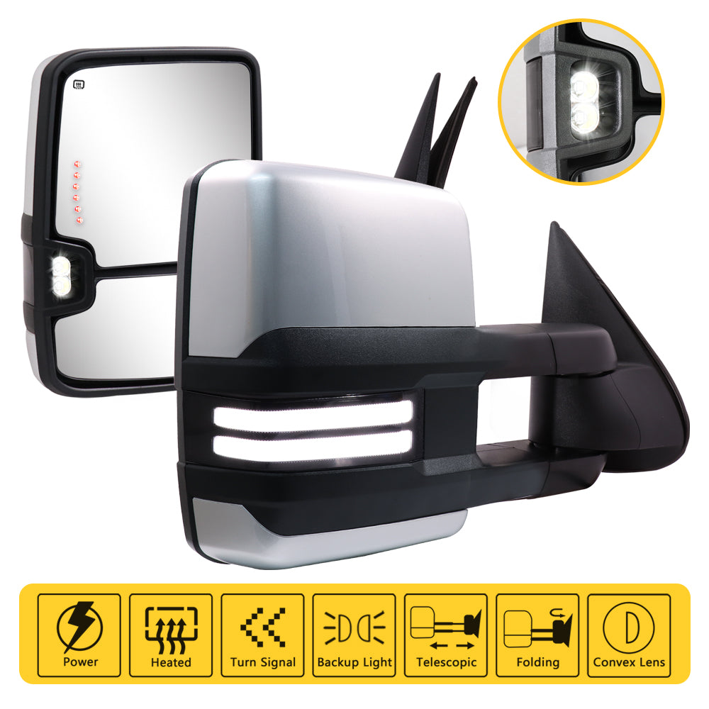 Sanooer-2003-2007-Silverado-Suburban-Avalanche-Tahoe-Sierra-Yukon-Switchback-Towing-Mirrors-Multifunction-Pair-Set-Silver-Painted-features