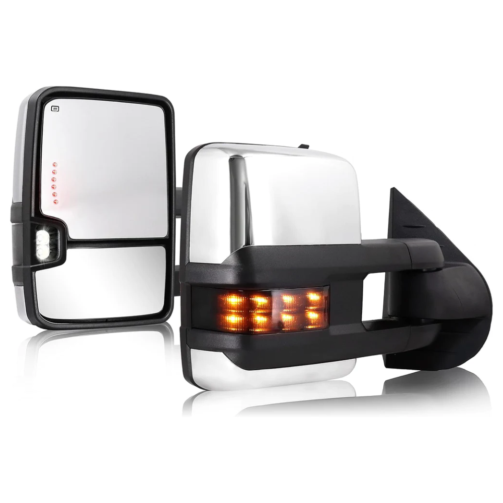 Custom Extendable Telescopic Towing Mirror for 2007 New body - 2013 Chevy Silverado GMC Sierra etc