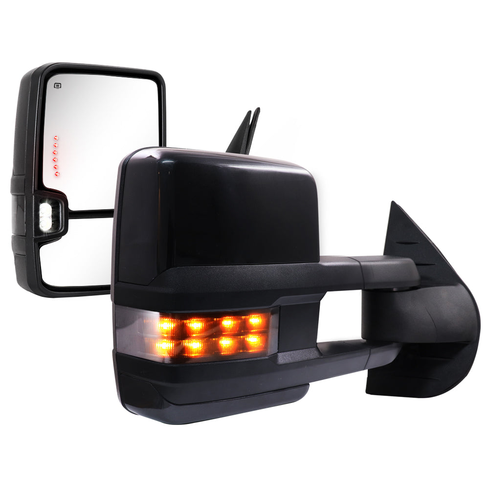 Sanooer-2007-2013-Silverado-Suburban-Avalanche-Tahoe-Sierra-Yukon-Basic-Towing-Mirrors-Multifunction-Pair-Set-Metal-Iridium-Painted