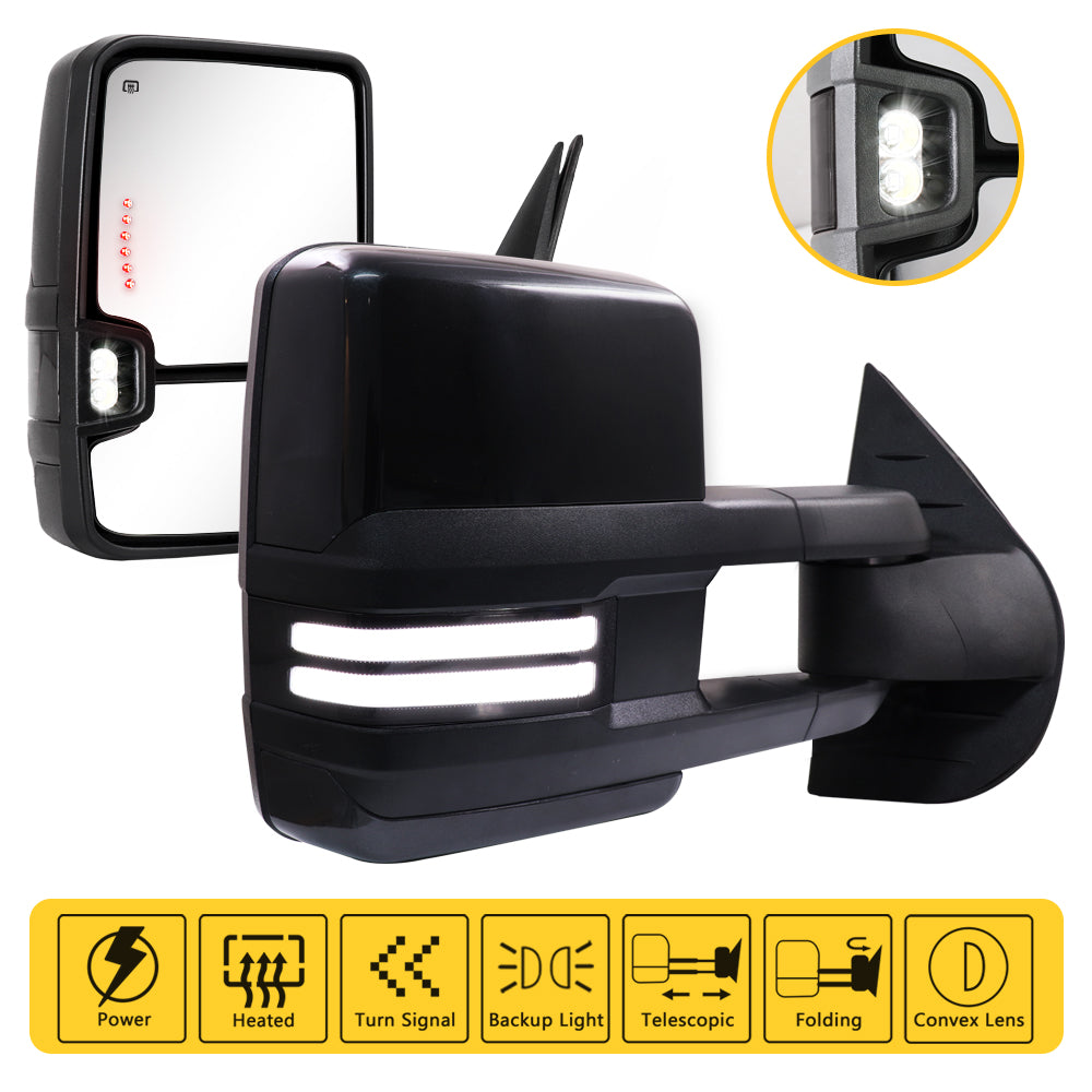 Sanooer-2007-2013-Silverado-Suburban-Avalanche-Tahoe-Sierra-Yukon-Switchback-Towing-Mirrors-Multifunction-Pair-Set-Metal-Iridium-Painted-features