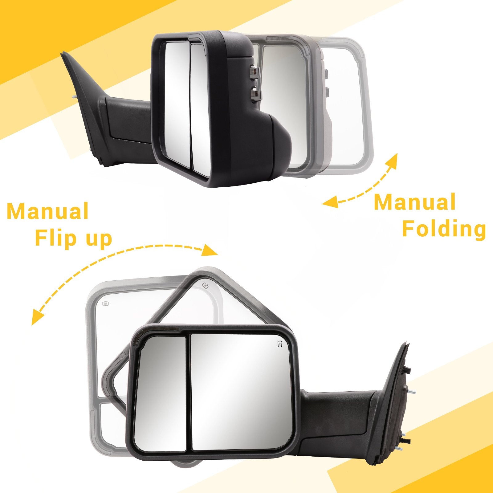 Sanooer-2009-2018-Dodge-RAM-1500-2500-3500-Basic-Custom-Telescopic-Towing-Mirror-85B09-S-manual-flip-up-folding