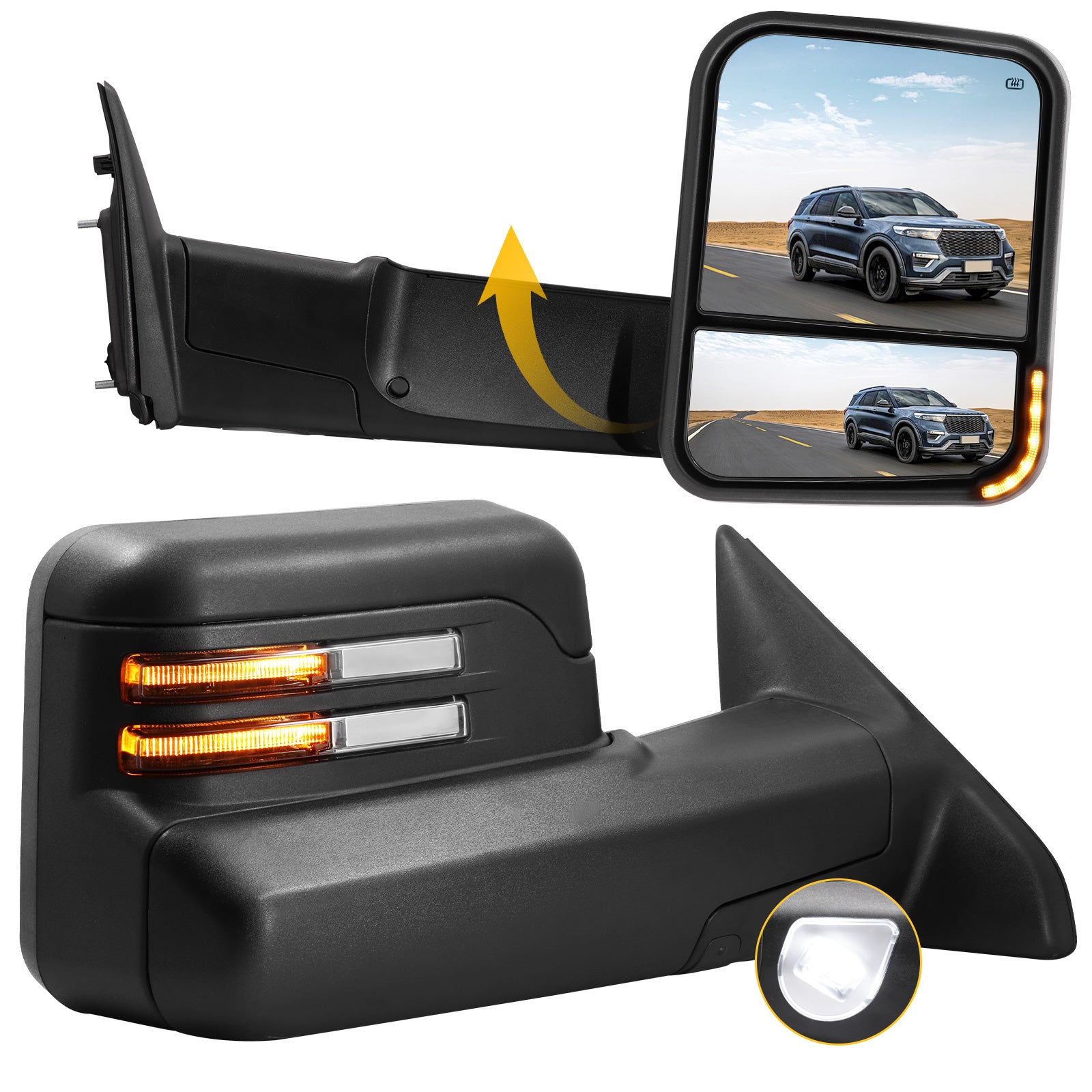 Sanooer-2009-2018-Dodge-RAM-1500-2500-3500-Switchback-Custom-Telescopic-Towing-Mirrors-basic-S-features