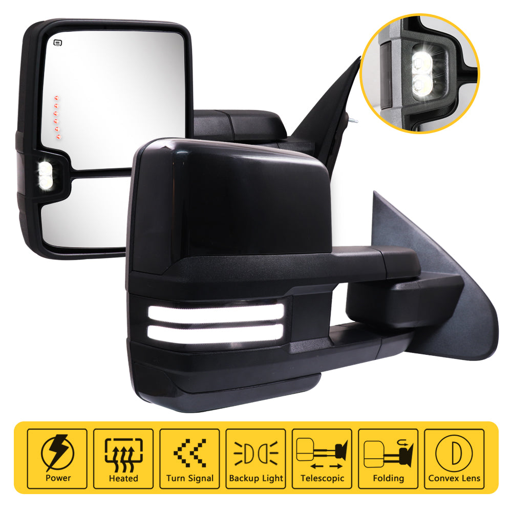 Sanooer-2014-2018-Silverado-Suburban-Avalanche-Tahoe-Sierra-Yukon-Switchback-Towing-Mirrors-Multifunction-Pair-Set-Metal-Iridium-Painted-features