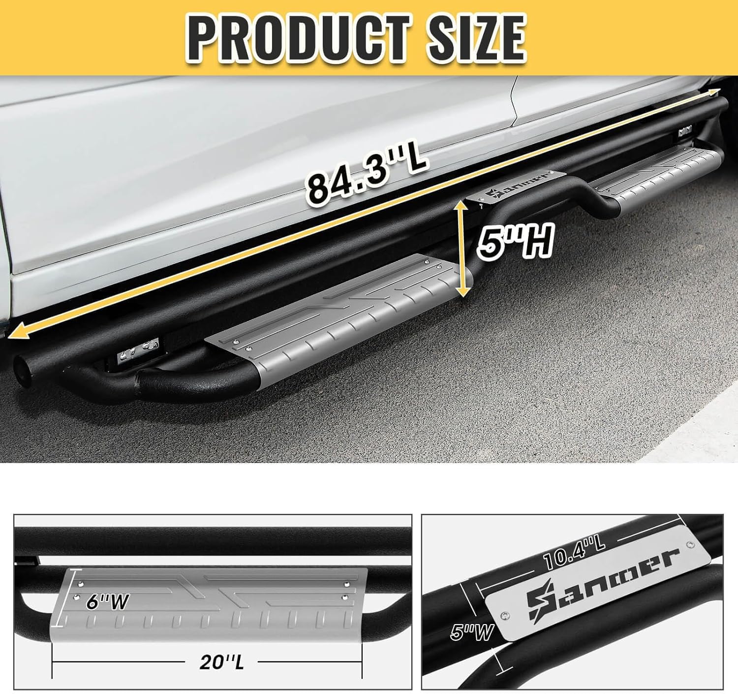 Sanooer-2019-2024-Chevy-Silverado-Sierra-Crew-Cab-running-boards-silver-size