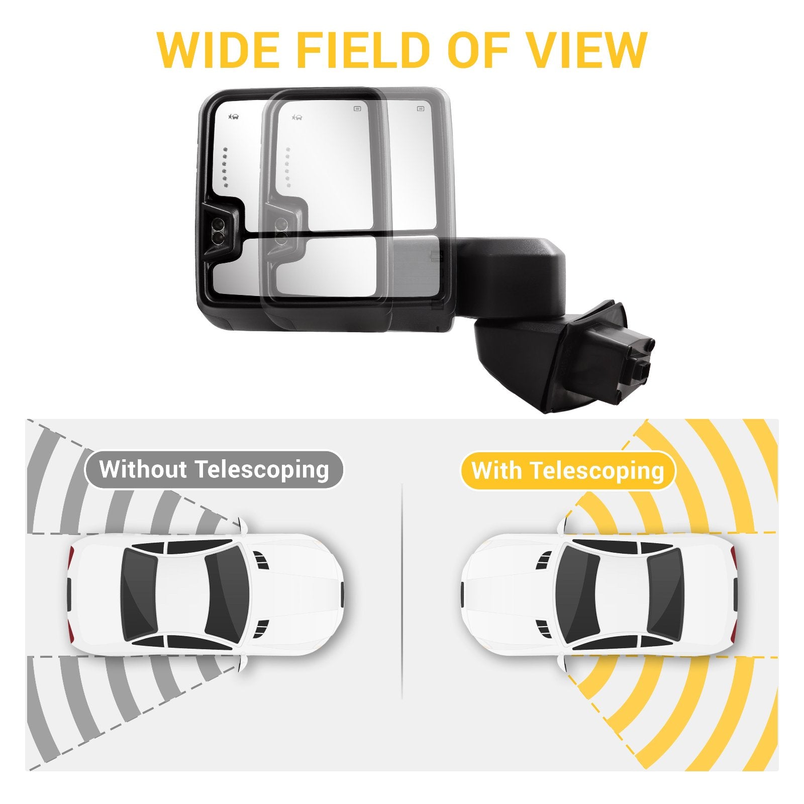 Sanooer-Arrow-Light-Switchback-Towing-Mirror-for-Chevy-Silverado-1500-for-2019-2023-SD-telescopic