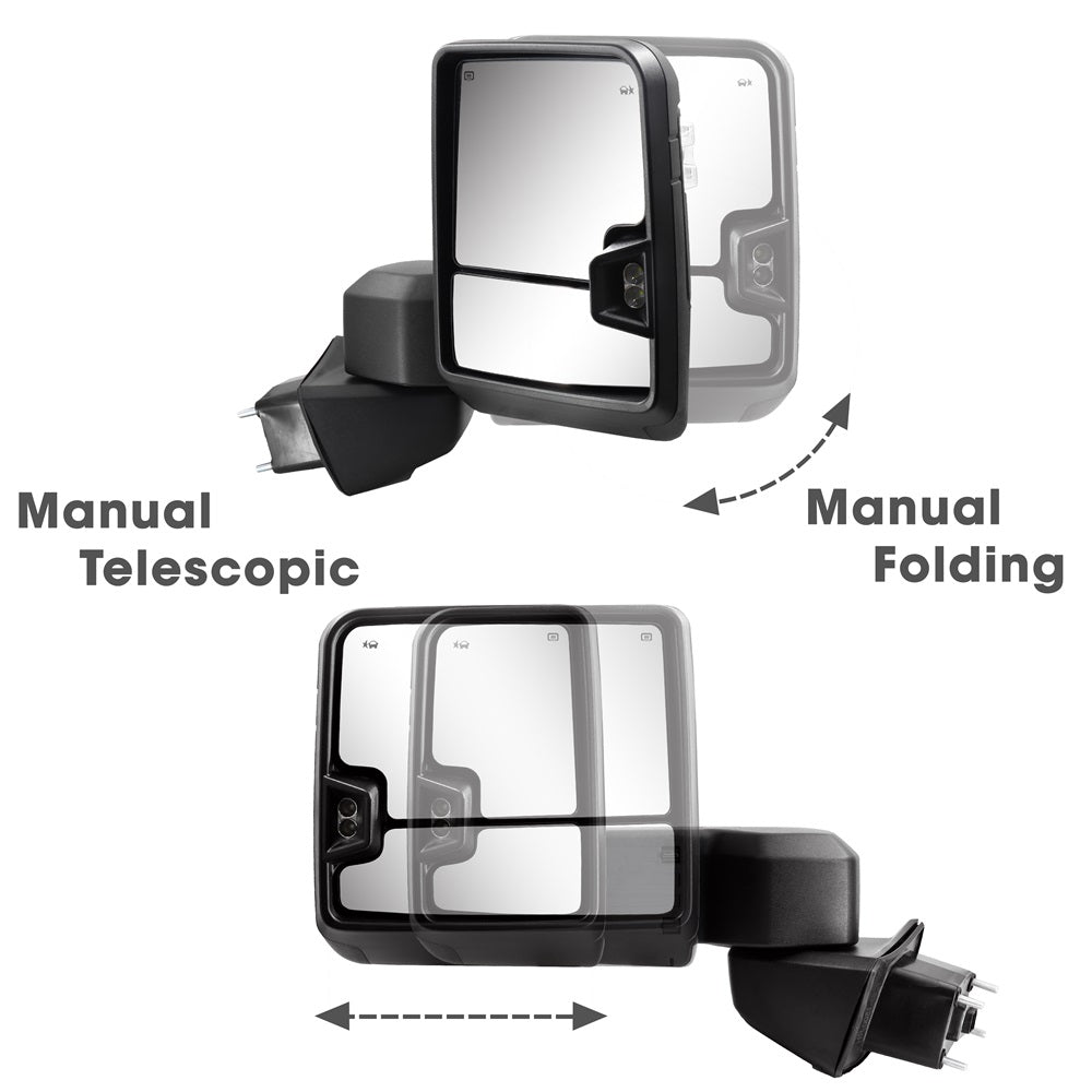 Sanooer-Arrow-Light-Towing-Mirror-for-Chevy-Silverado-1500-for-2019-2023-6519C-AB-manual-telescopic-folding