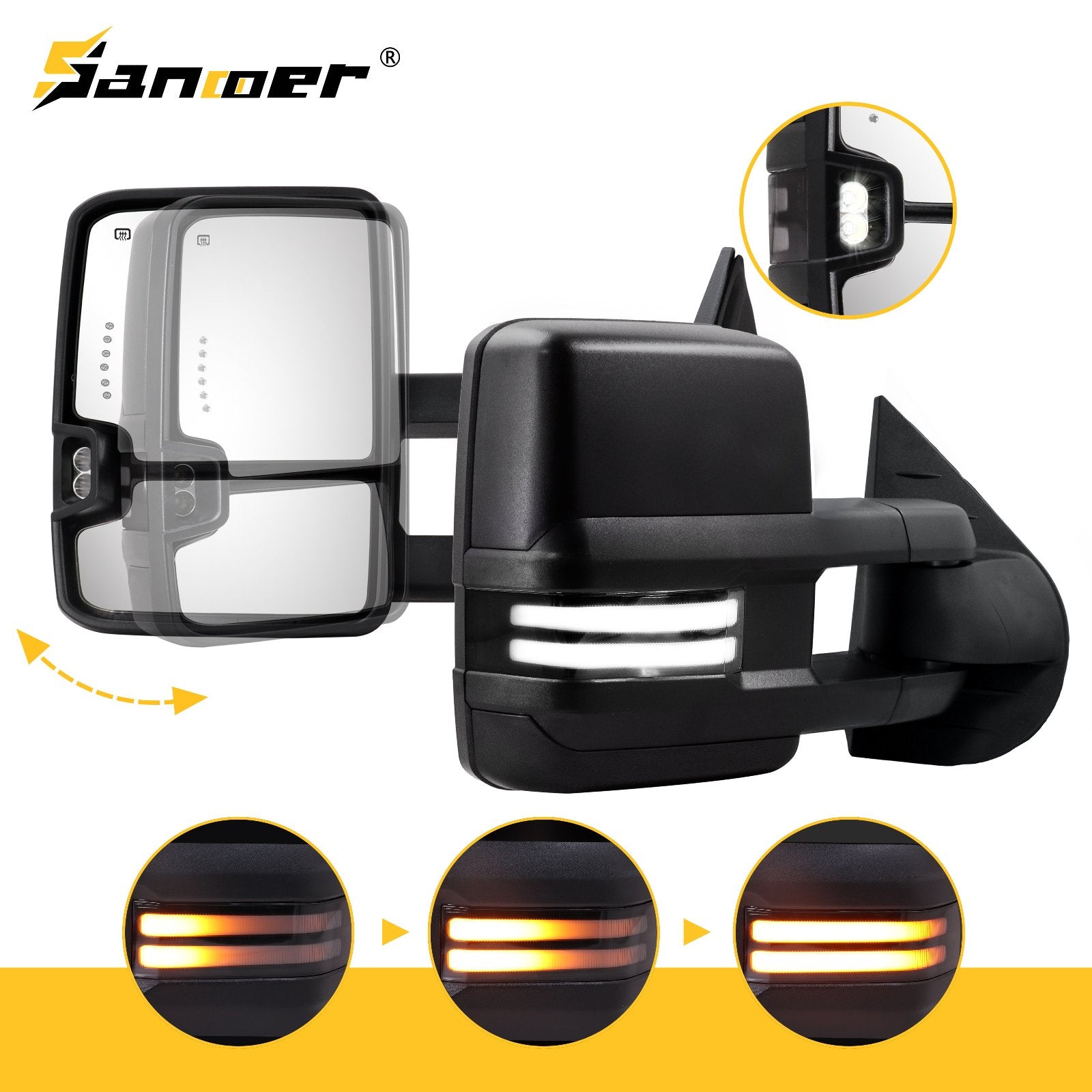 Sanooer-Basic-Towing-Mirror-2007-New-body-2013-Chevy-Silverado-GMC-Sierra-textured-black-SDBP