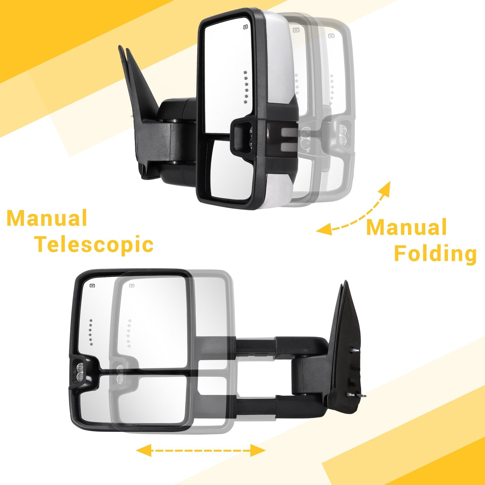 Sanooer-Switchback-Towing-Mirrors-2003-2007-Classic-Chevy-Silverado-GMC-Sierra-chrome-strip-light-SDB-manual-telescopic-folding