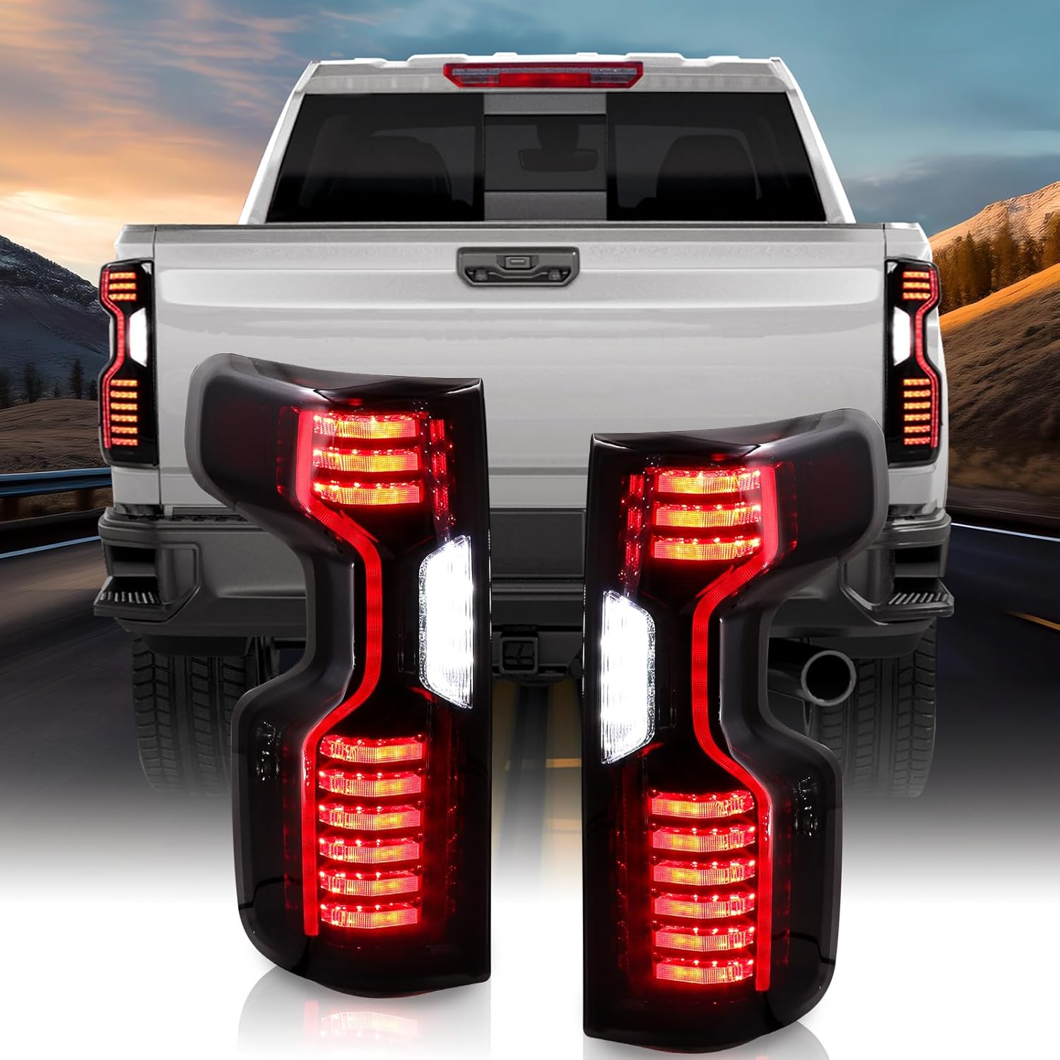 Sanooer-Tail-Light-for-Silverado-1500-2500HD-3500HD-2019-2023-Turn-Signal-Light-Running-Light-Smoke-Lens-display