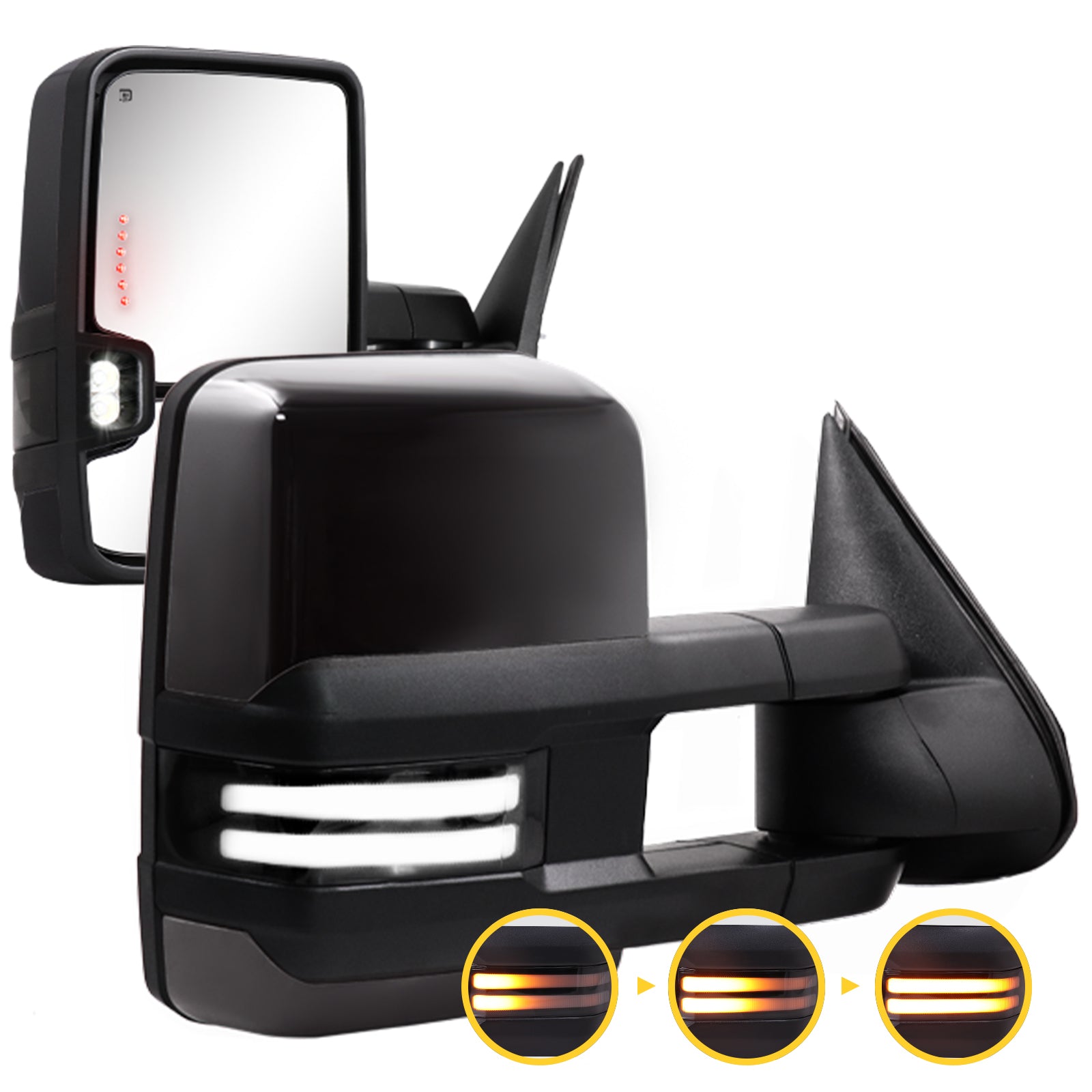 Towing-Mirror-2003-2007-Classic-Chevy-Silverado-GMC-Sierra-switchback-black-painted