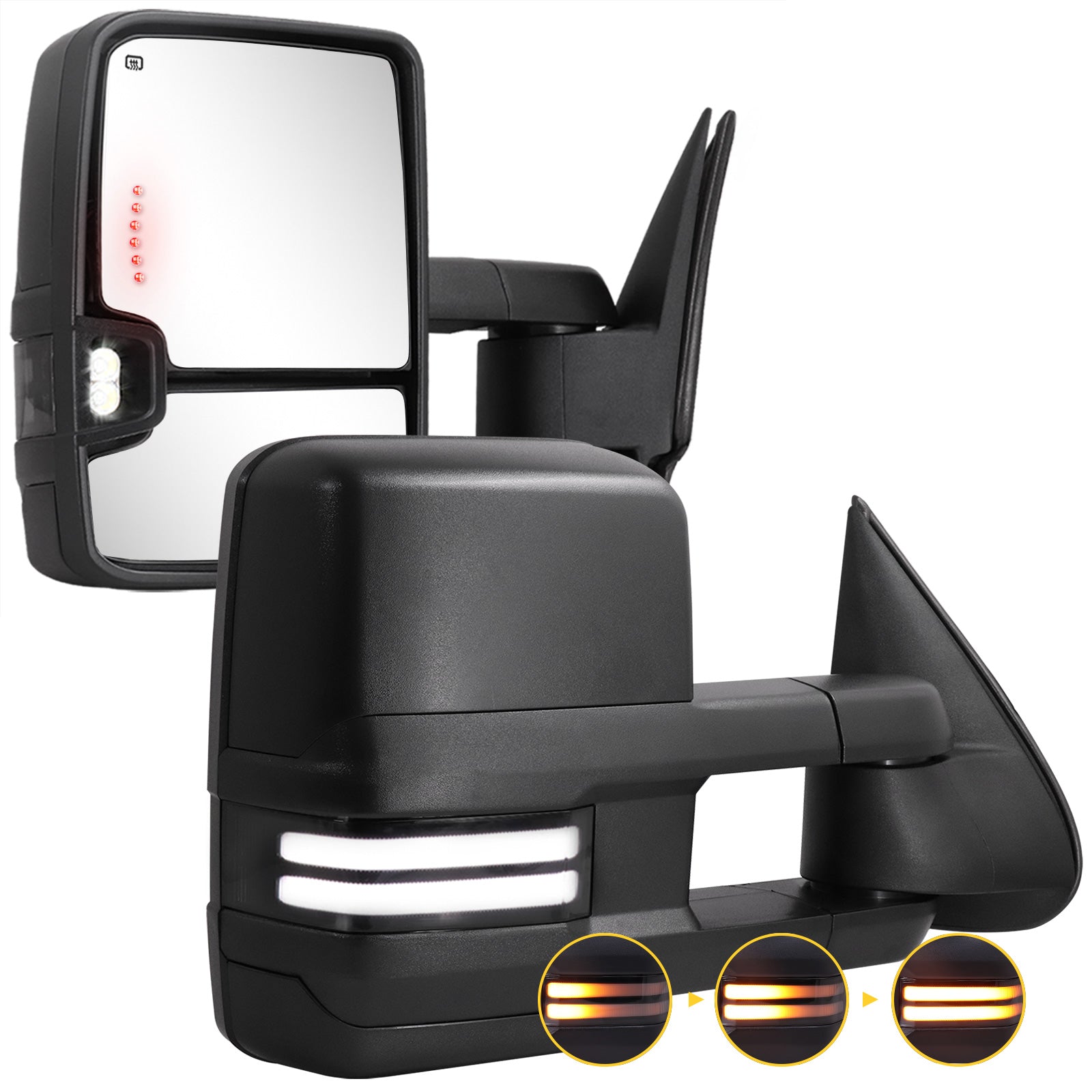 Towing-Mirror-2003-2007-Classic-Chevy-Silverado-GMC-Sierra-textured-black-stripe-light